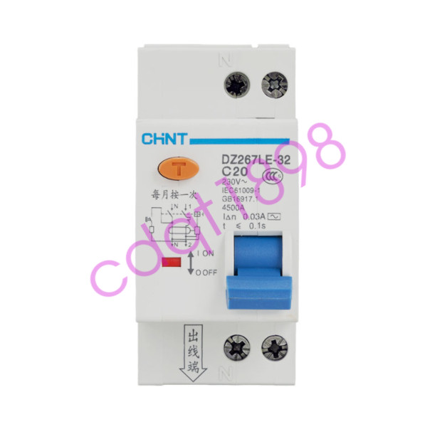 Chint DZ267LE-32 Series Circuit Breaker Leakage Protector C-Type 1P+N Brand