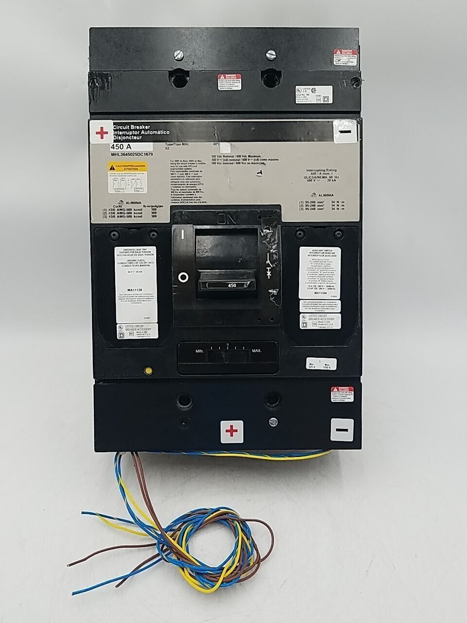 Square D MHL3645025DC1679 Circuit Breaker 450A 3P 600V MHL 3PH 450 Amp 3 Pole