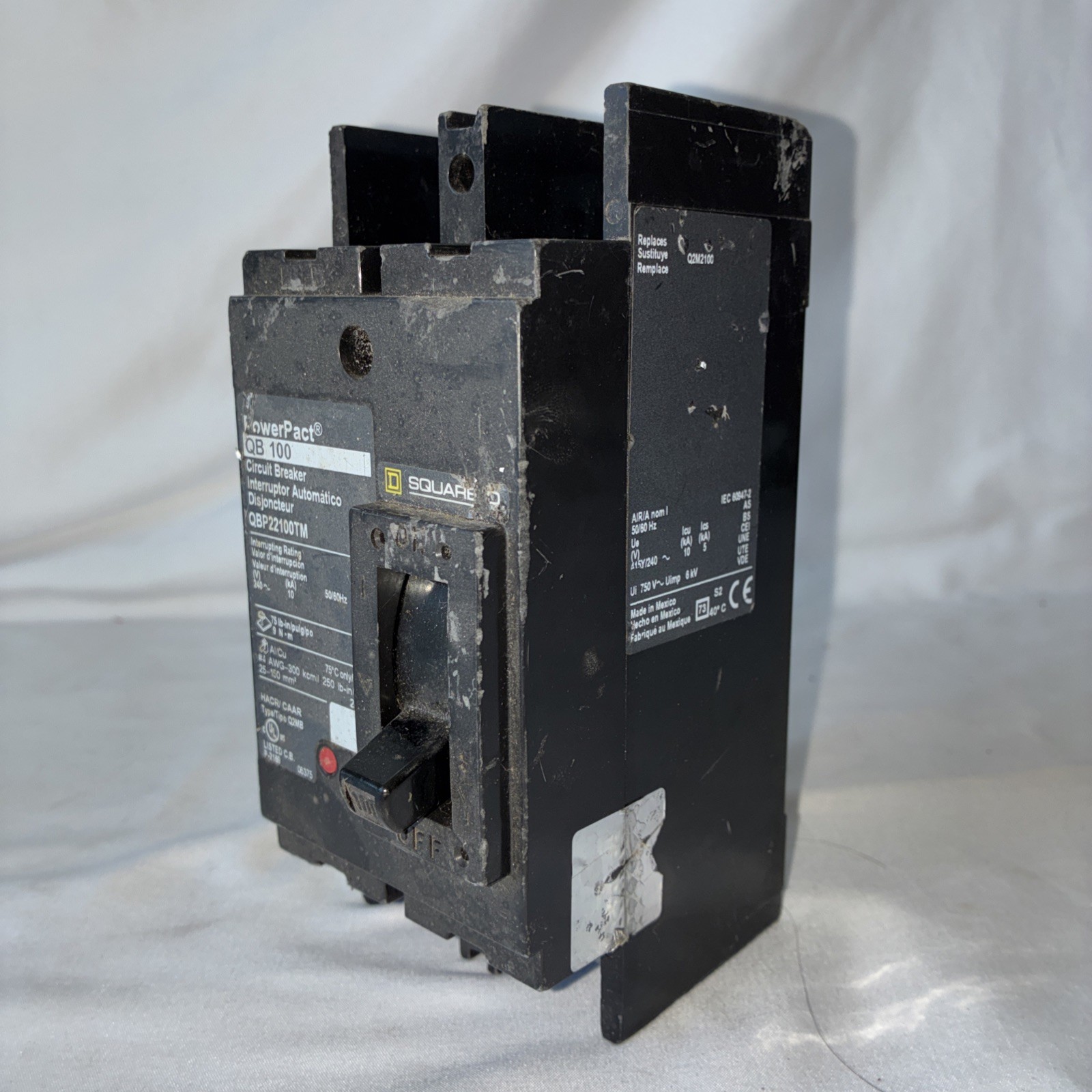 PowerPact Square D QB 100 QBP22100TM 2 Pole 240V Circuit Breaker
