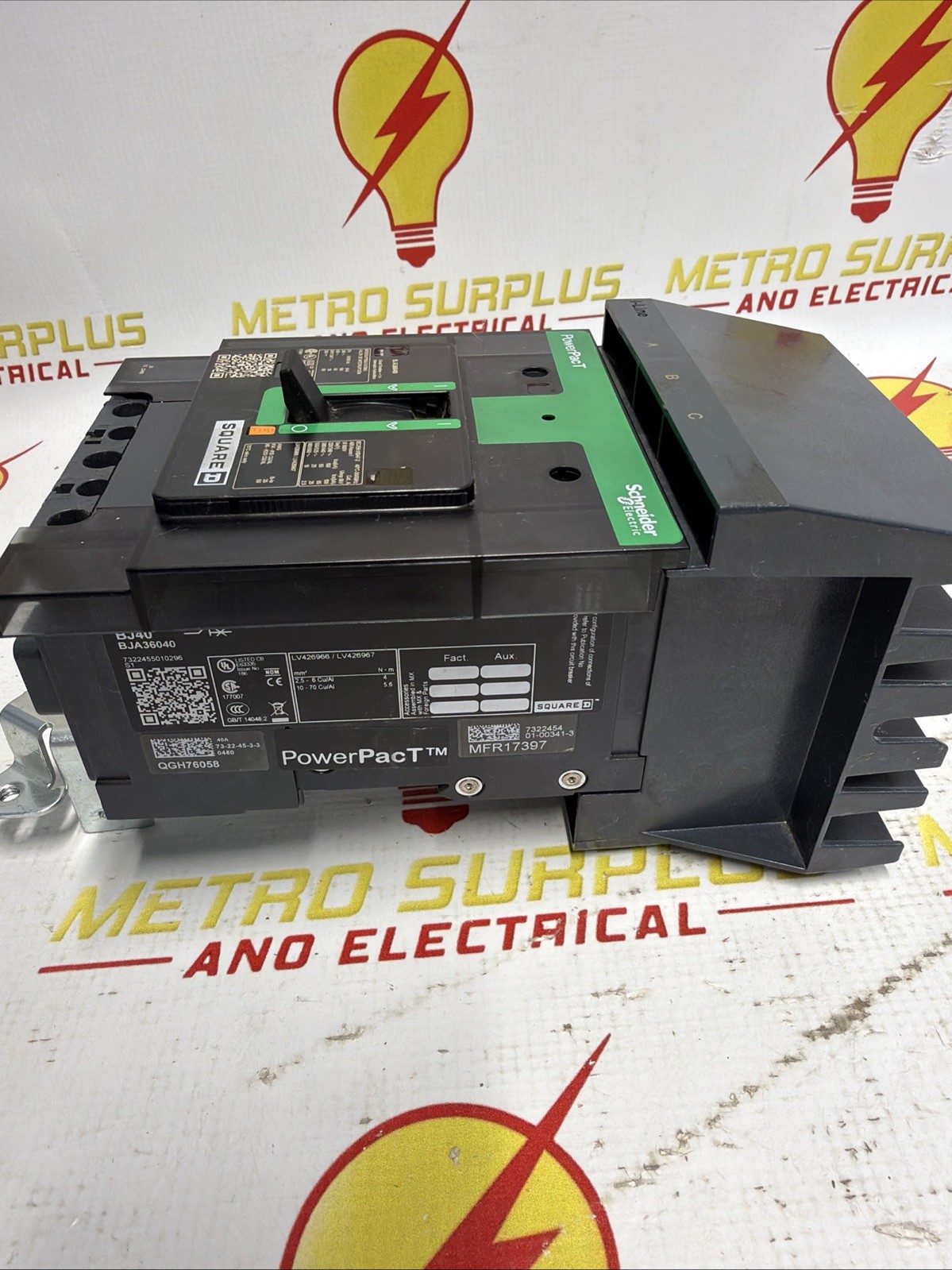 Square D I-Line Circuit Breaker BJA36040 40 Amp 480Y/277 Volt 3 Pole