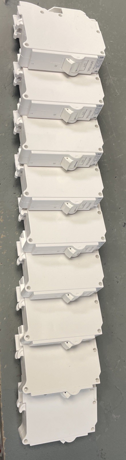lot of 9 Leviton LB120-T 20A 1-Pole Plug-On Standard Branch Circuit Breaker