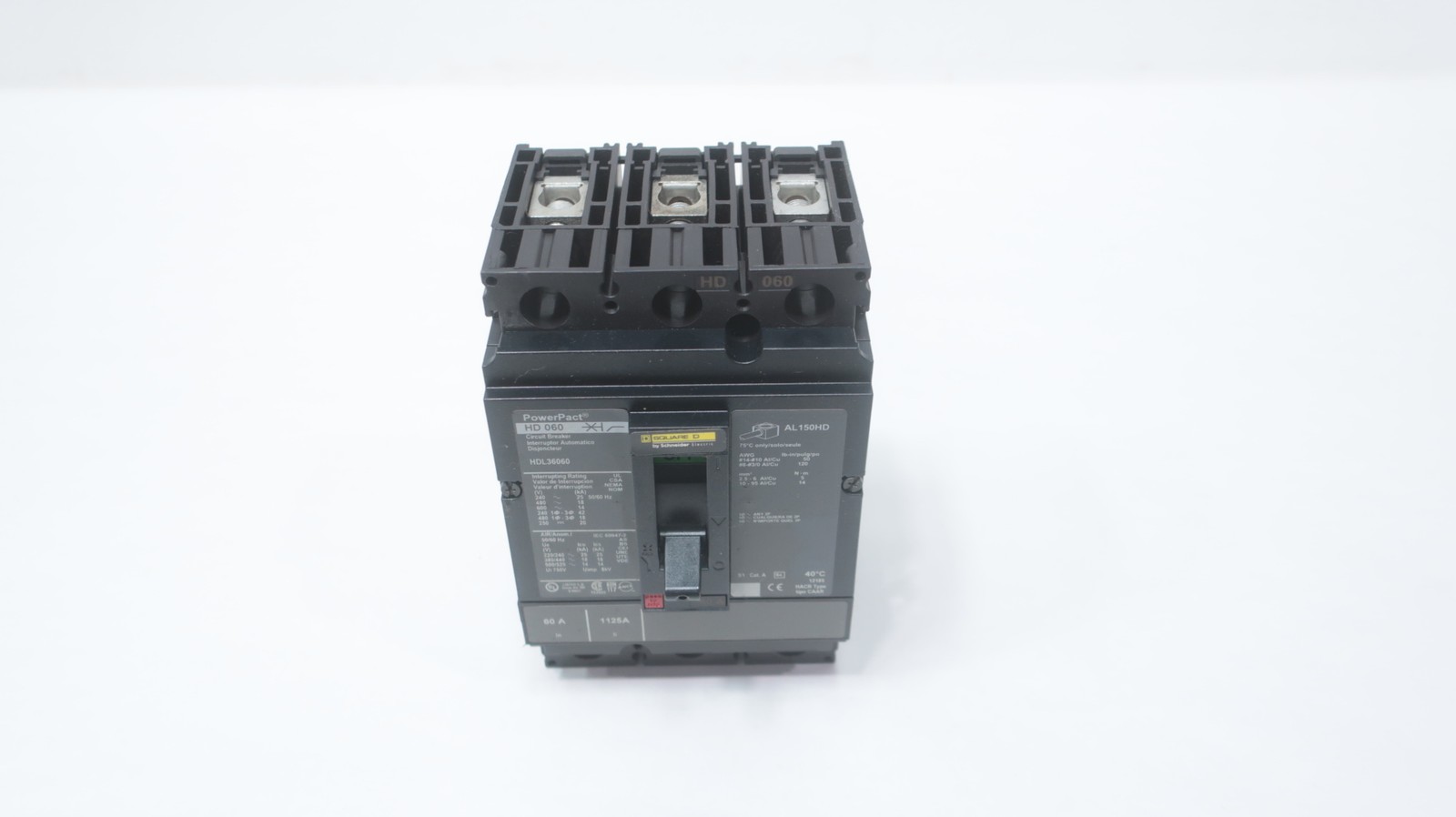 Square D HDL36060 Powerpact Molded Case Circuit Breaker 240/480/600v-ac 3p 60a