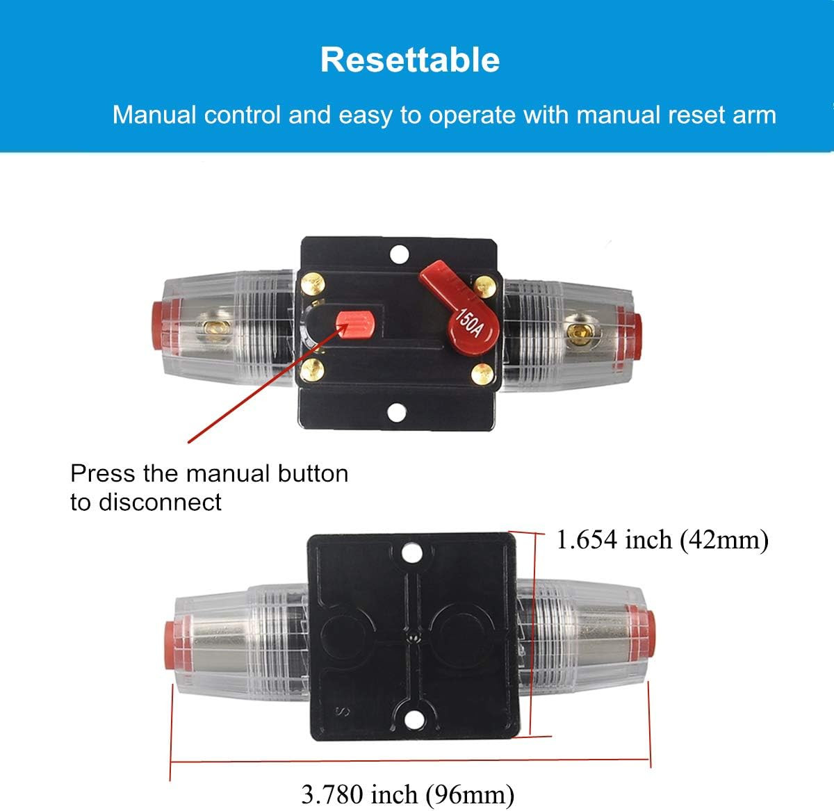 30A 40A 50A 60A 80A 100A 125A 150A Audio Circuit Breaker Auto Car Stereo Inline