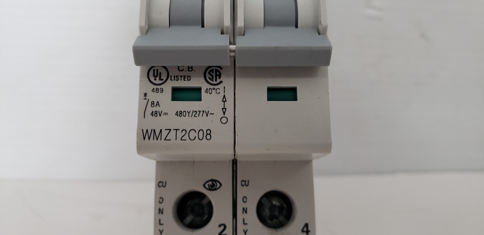 EATON WMZT2C08 (FAZ-C8-2-NA) CIRCUIT BREAKER, 8 AMP, 480Y/277V, 2 POLE, NIB