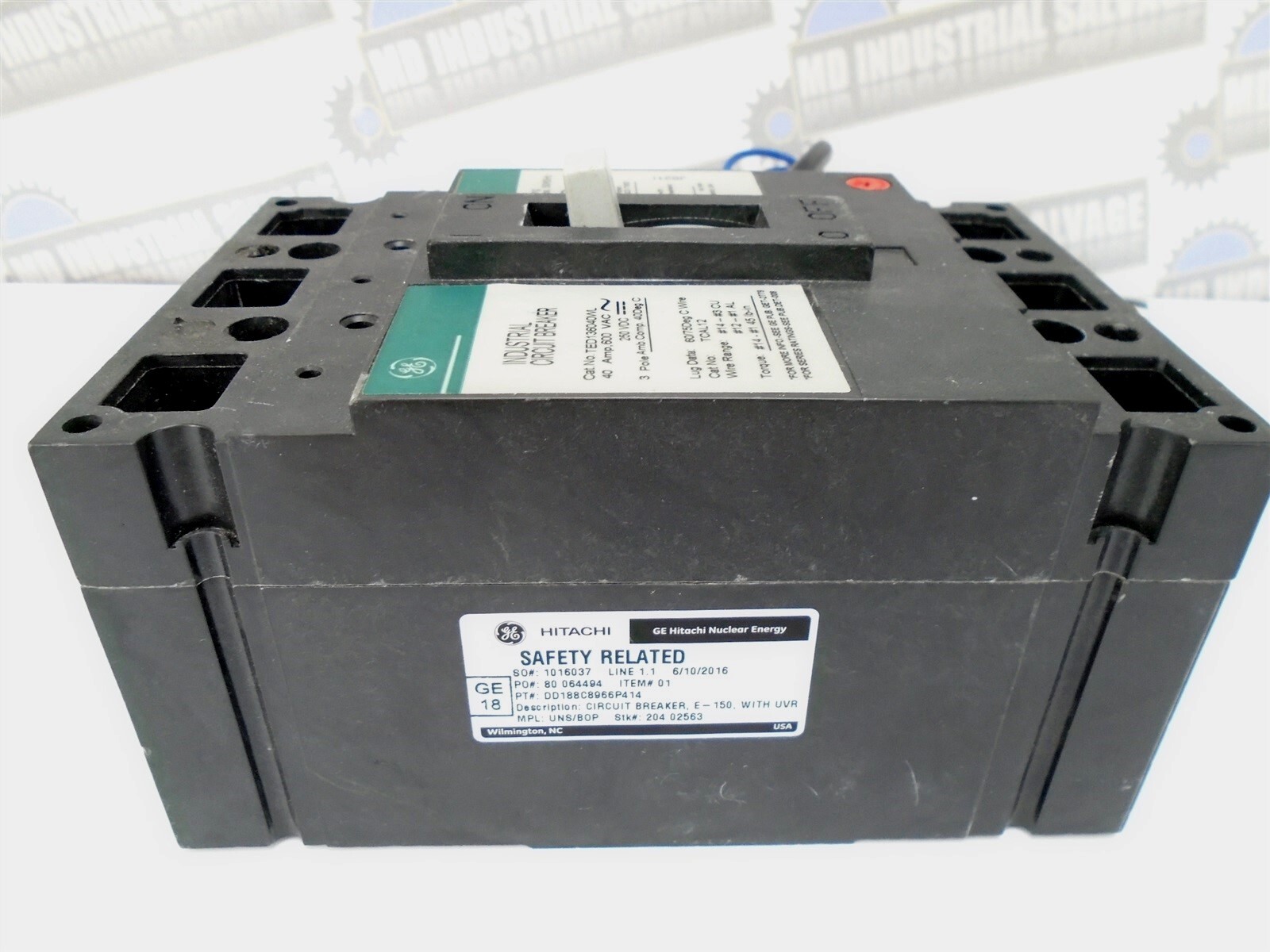 GE – TED136040WL – DD188C8966P414 – BREAKER – 40 AMP – FACTORY UV Release TEDUV4