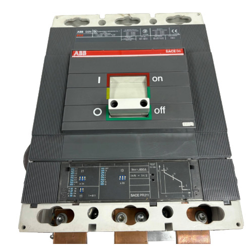 ABB S6N SACE PR211 | 600A 3P MCCB Circuit Breaker | 600V AC | Adjustable Trip |