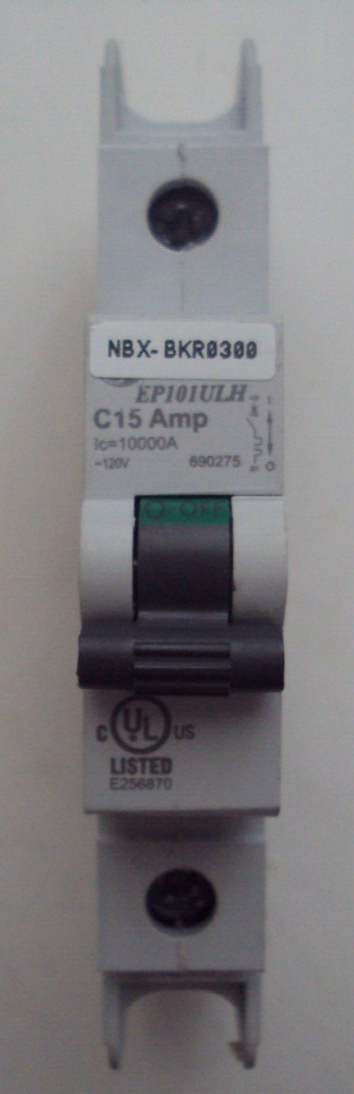 GENERAL ELECTRIC MINI CIRCUIT BREAKER EP101ULH P/N: 690275 C15 AMP 120V 1 POLE