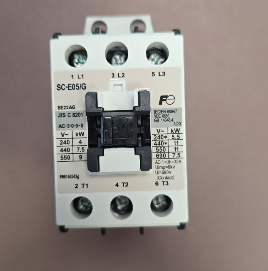 SC-E05G-24VDC – Fuji Electric SC-E05G series IEC contactor, 25A, (3) N.O. power