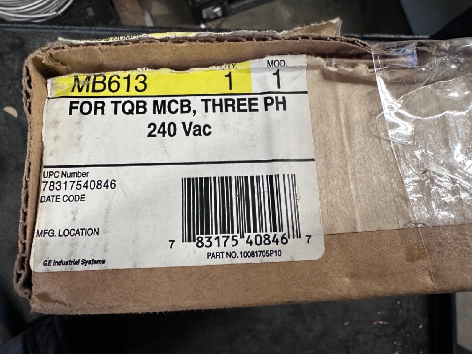 * GENERAL ELECTRIC MB613 MAIN BREAKER KIT
