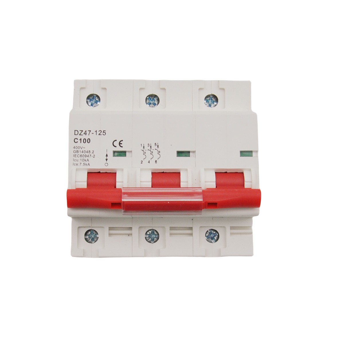 3P AC MCB Mini Circuit Breaker Type C 6 10 16 25 32 40 50 63 80 100 125Amp