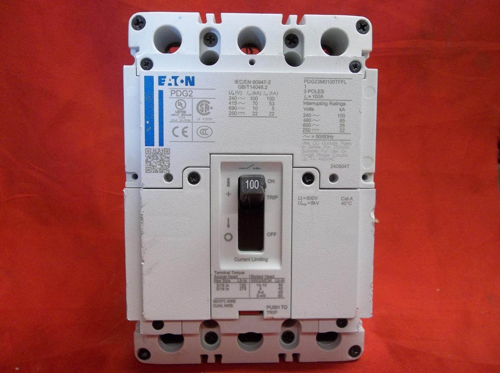 EATON PDG23M0100TFFL circuit breaker 9105b5