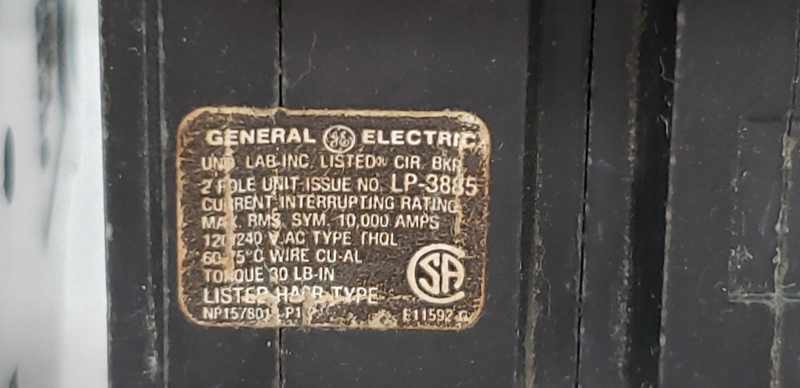GENERAL ELECTRIC THQL2120 CIRCUIT BREAKER, 20A, 120/240V, 2 POLE (LOT OF 3)