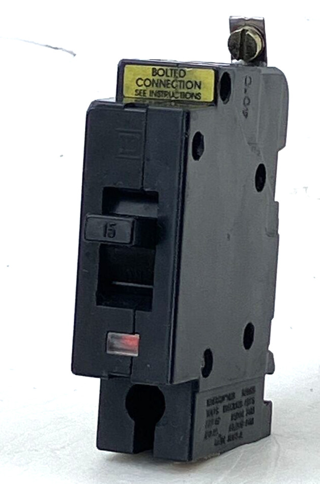 Square D EHB14015 15A Circuit Breaker 14kA @ 277 VAC Type EHB4 1 Pole 15 Amp