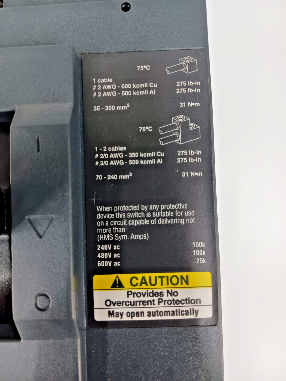 Merlin Gerin 400 Amp Molded Case Switch W/ Adapter & Shunt Trip 3P 600V NSJ400A