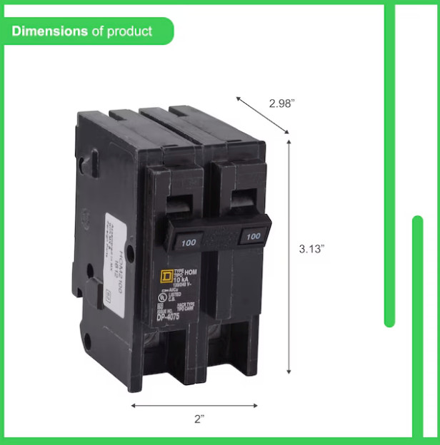 Square D HOM2100C 100A Circuit Breaker (2420) New