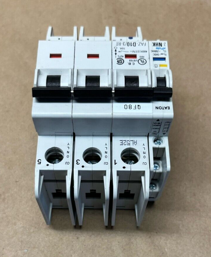 Eaton FAZ-D10/3-RT 3-Pole Breaker Z-NHK Auxiliary