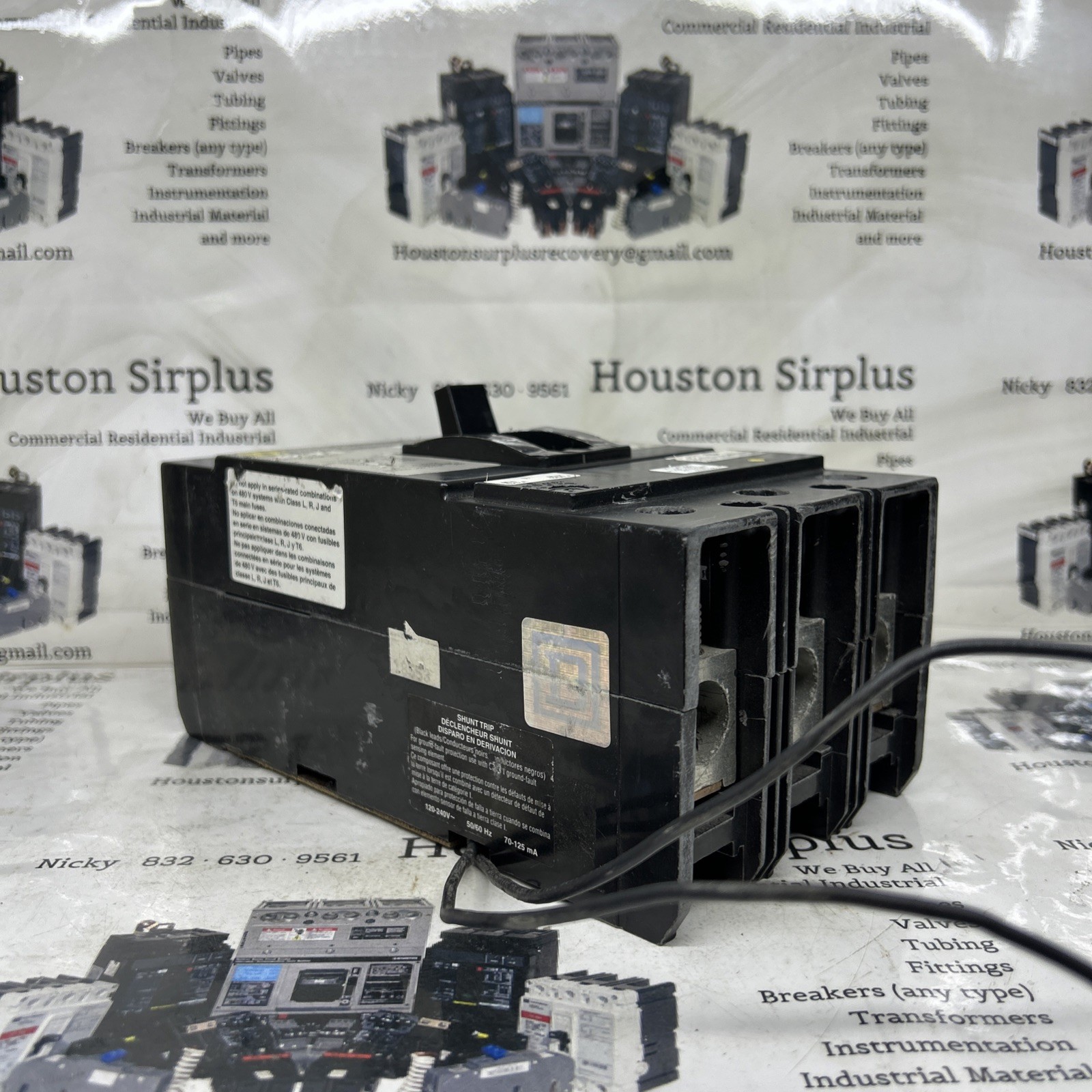 Square D KAL361251021 Circuit Breaker 125 Amp 3 Pole 600V Shunt Trip 120V Tested