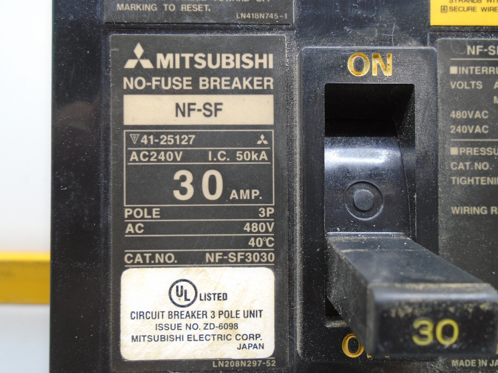 Mitsubishi NF-SF 30 Amp Circuit Breaker NF-SF3030 W34