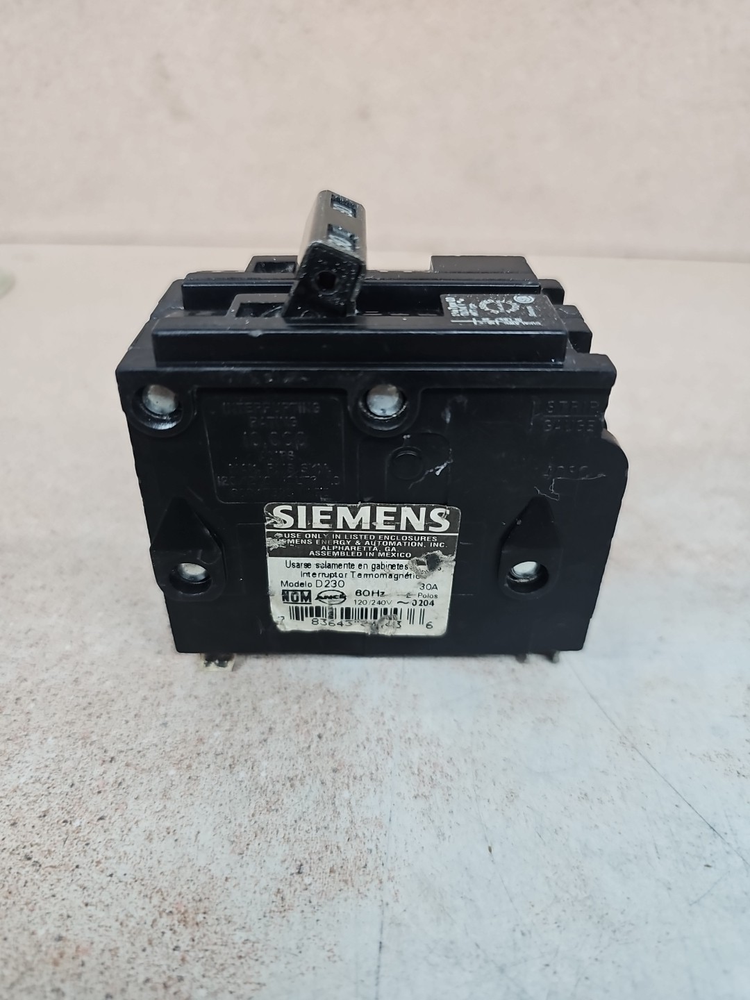 SIEMENS D230 2Pole 30 Amp 120/240VAC TYPE QD Circuit Breaker