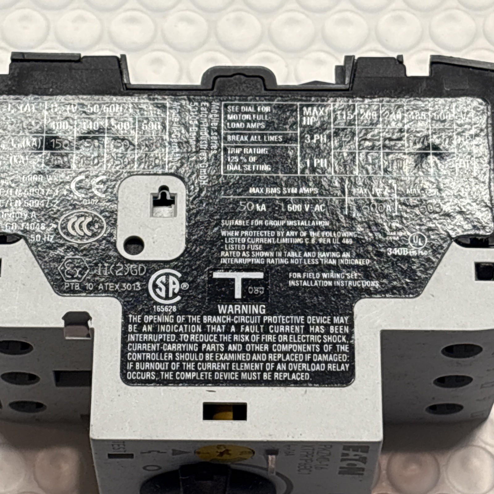 EATON MOELLER PKZM0-1,6 Circuit Breaker, XTPR1P6BC1NL, New