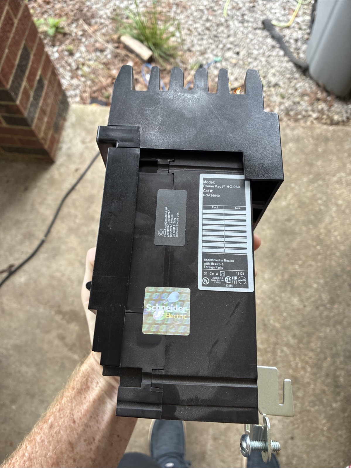 Square D HGA36040 40A 600V 3-Pole Main Circuit Breaker