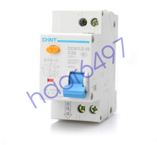 Chint DZ267LE-32 Series Circuit Breaker Leakage Protector C-Type 1P+N Brand