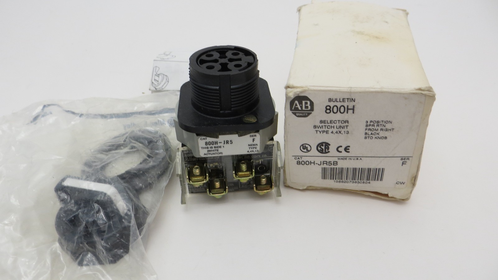 800H-JR5B AB SELECTOR SWITCH 800H PB NON ILLUMINATED 3 POSITION