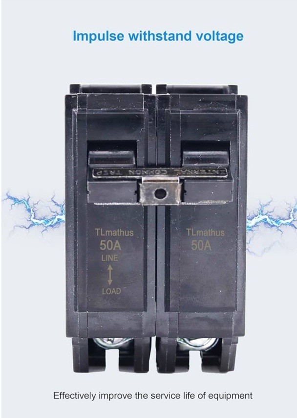 50Amp Breaker 2 Pole Plug In Mount 120/240V AC Comp W/GE Thick Series
