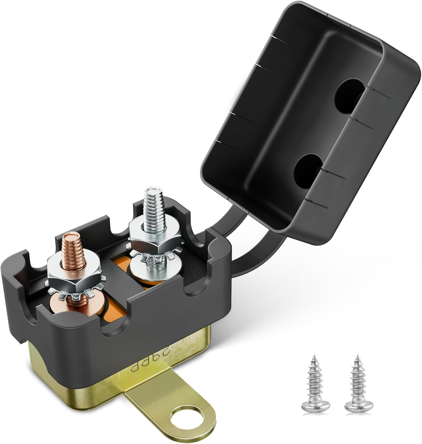 (40A 1PC) DC 12V-24V Automatic Reset Circuit Breaker #10-32 Studs with Metal Fus