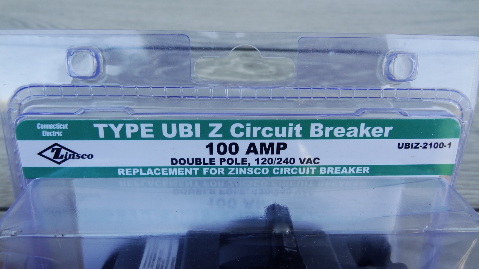 Zinsco UBIZ-2100-1 Type UBI Z Circuit Breaker 100 AMP Double Pole 120/240 VAC