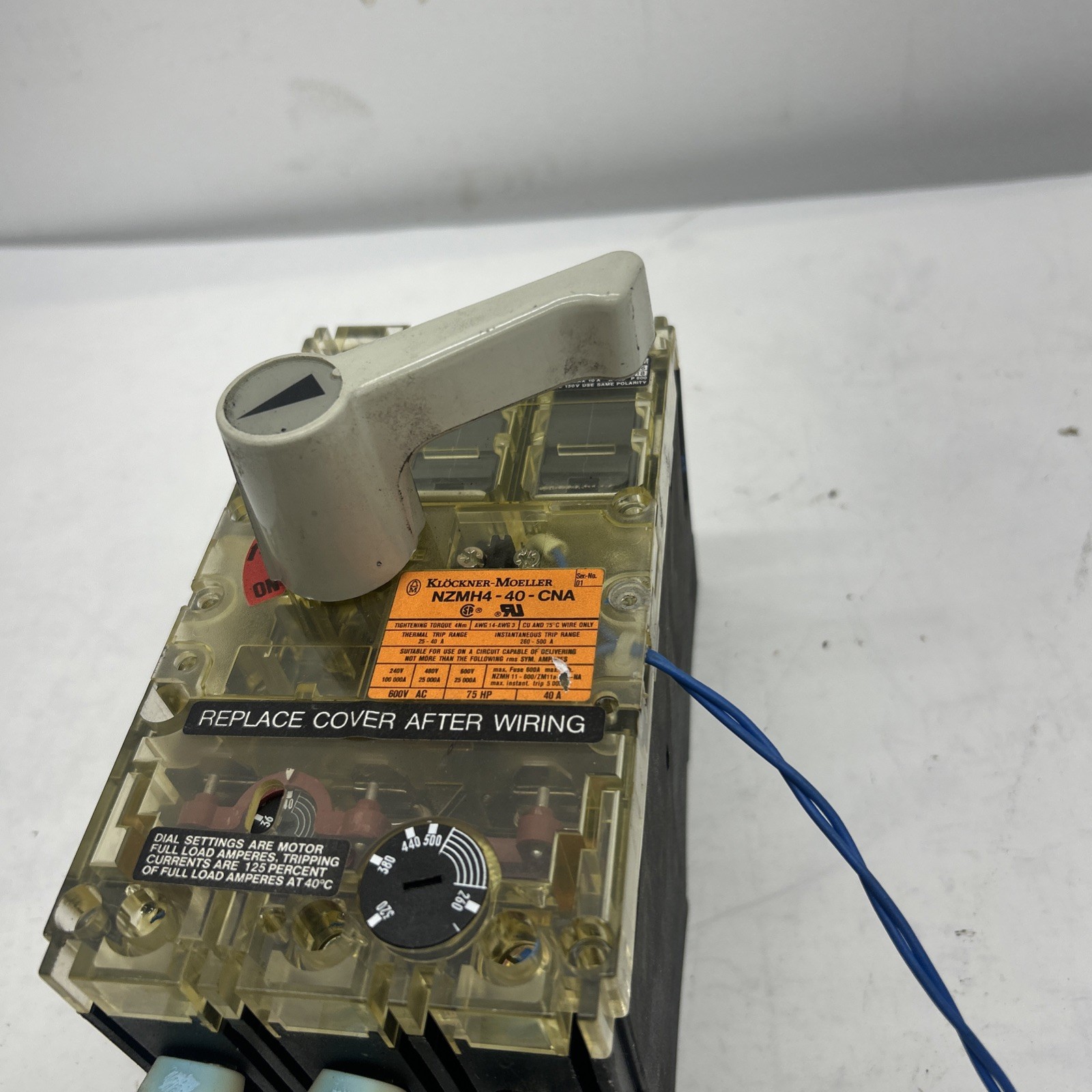 Klockner-Moeller NZMH4-40-CNA Circuit Breaker 40 Amp 600 Vac