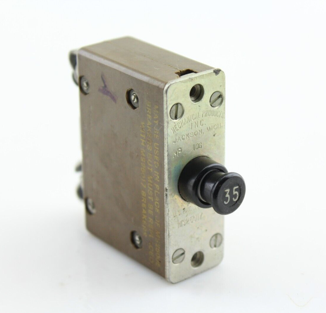 MS25017-35 35A Aircraft Circuit Breaker Mechanical Products Mil Spec MS25005 Al