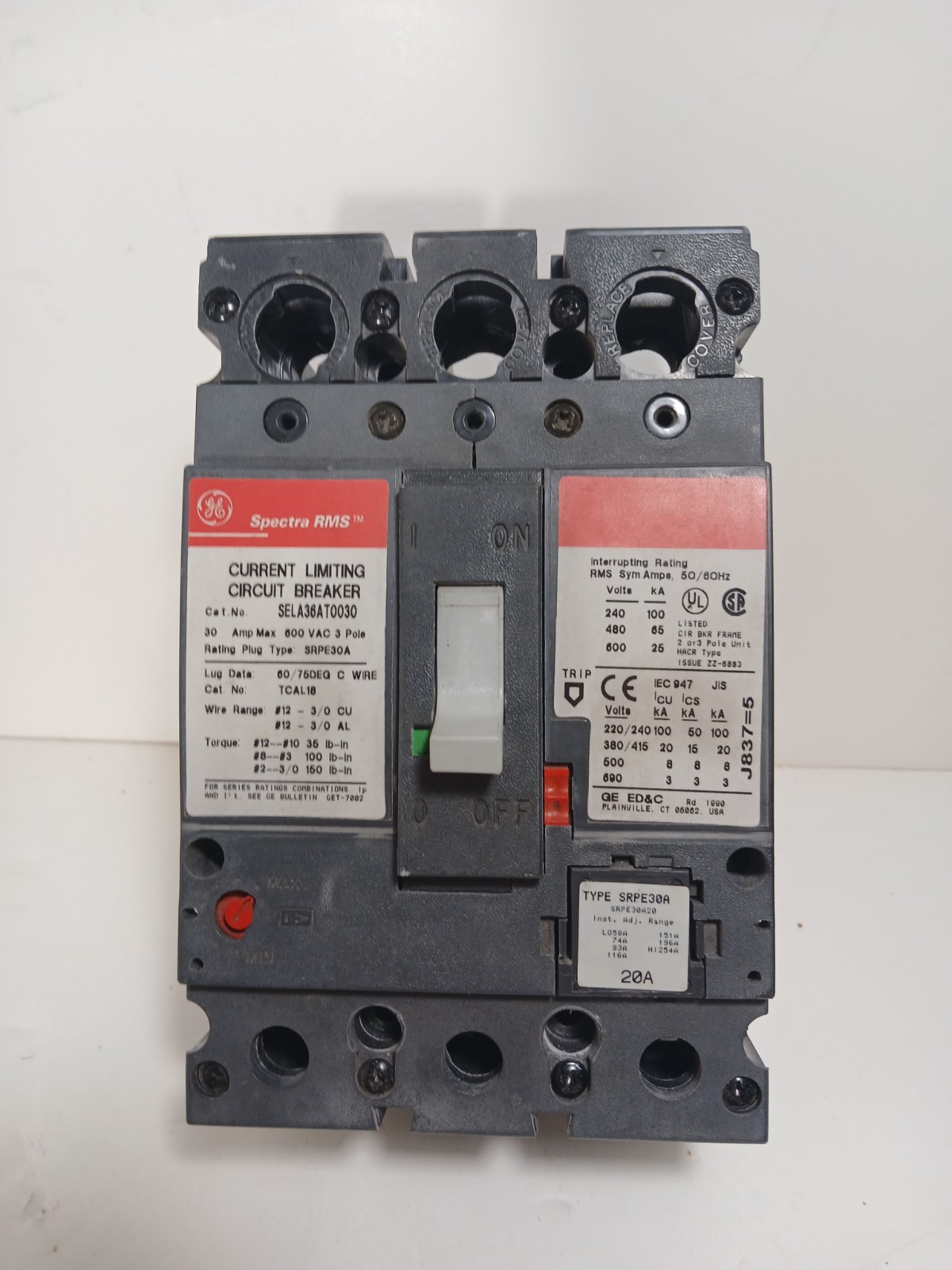 🛑GE SELA36AT0030 3PST 30A 600V CIRCUIT BREAKER ⚡️ONLY 1 AVAILABLE ⚡️