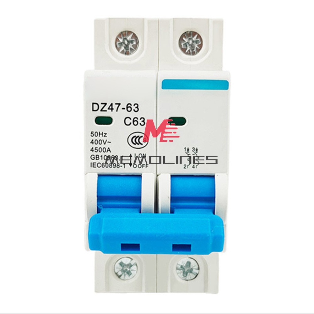 DZ47-63 2P Mini Circuit Breaker 6-63A Overload Short Circuit Protetion 400V 50Hz