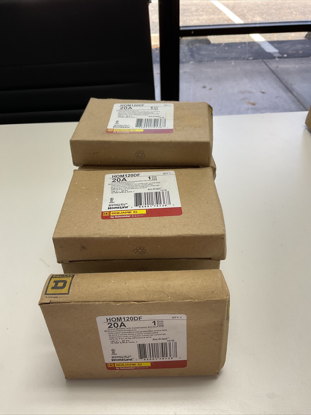 **pack Of 10**Square D HOM120PDF Single-Pole Arc Fault Gfi Single Pole**10 Pcs**