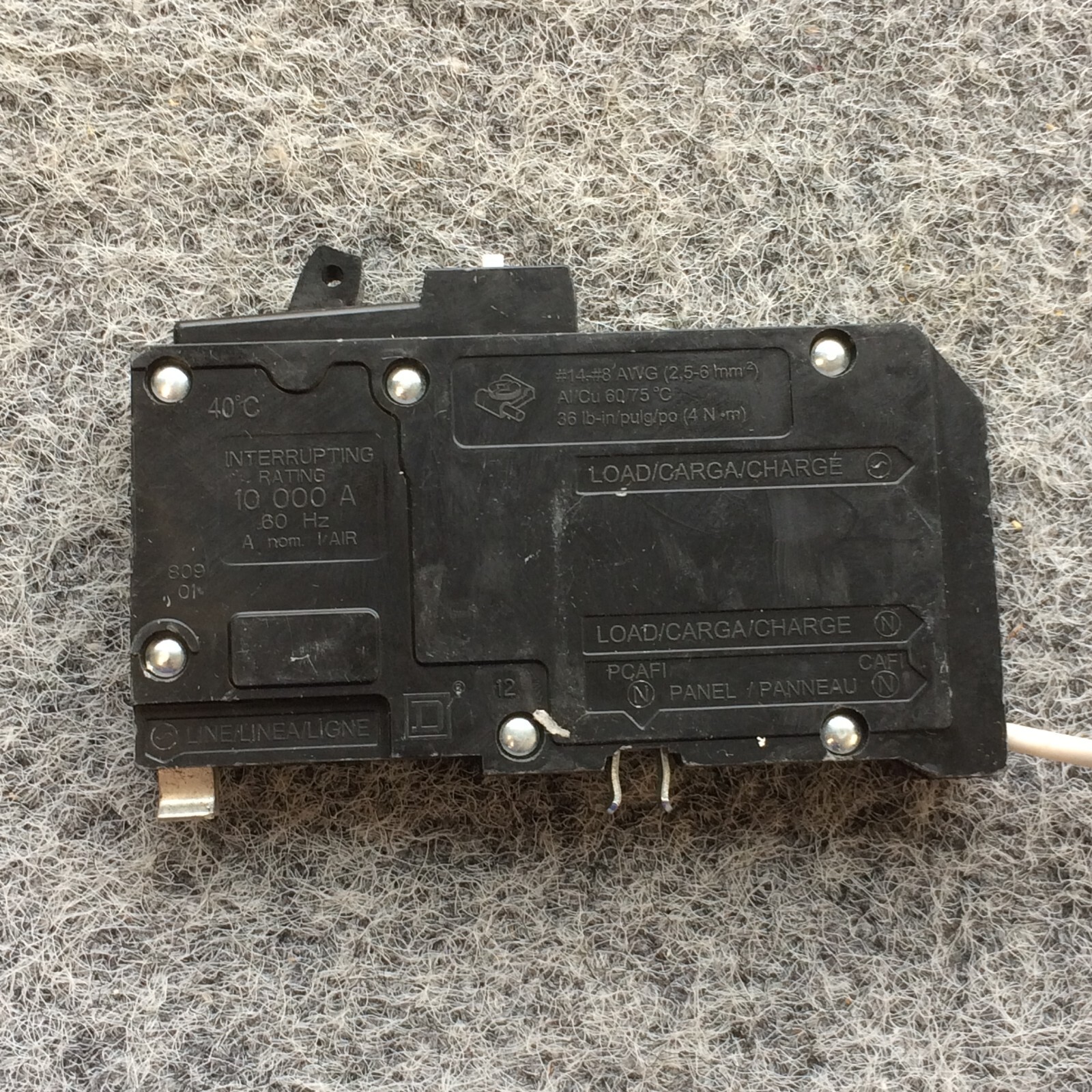 Square D QO120CAFI 20 Amp 1 Pole 120V Plug In Arc Fault CAFI Combination Breaker