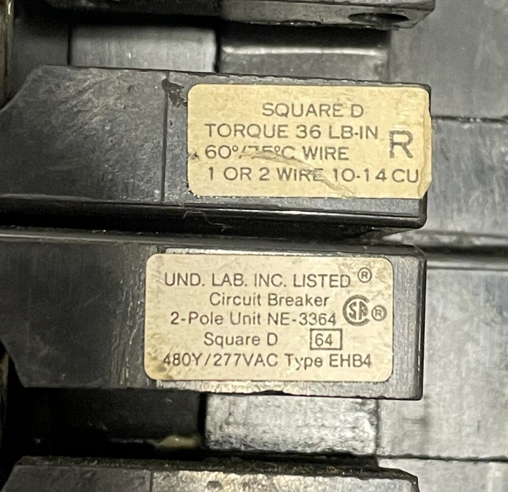 Square D EHB24020PL 20amp 2 Pole Circuit Breaker 480/277 Volt Bolt On Powerlink
