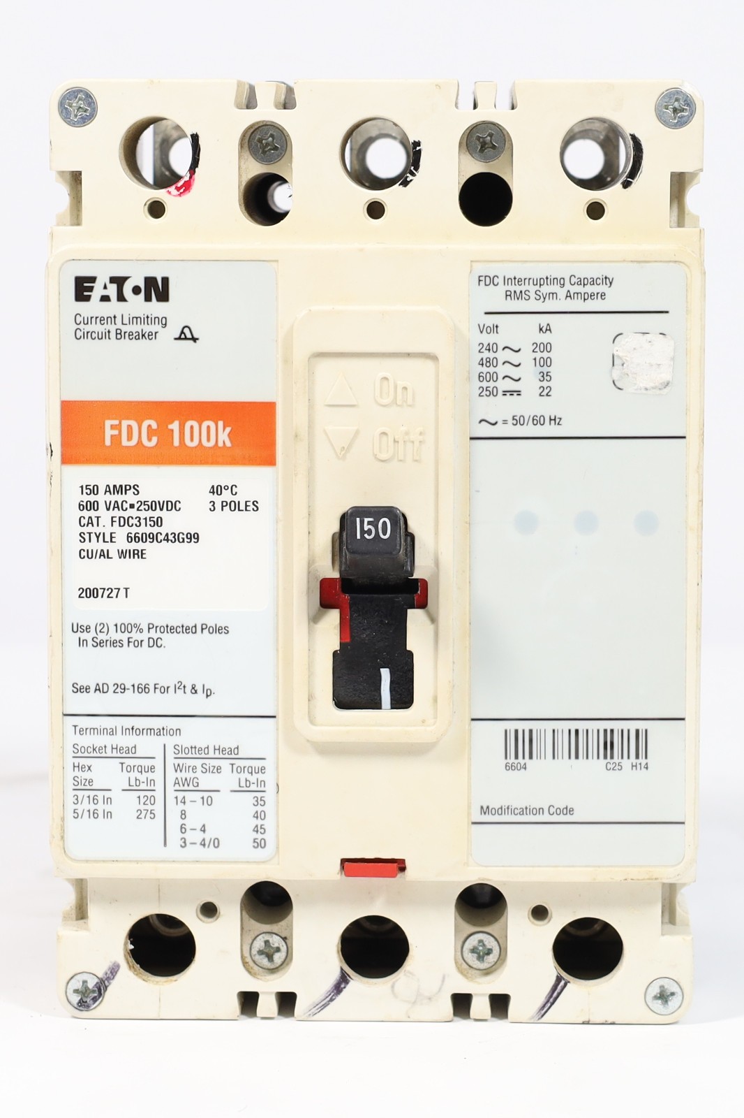 Eaton FDC3150 100K Series C Breaker