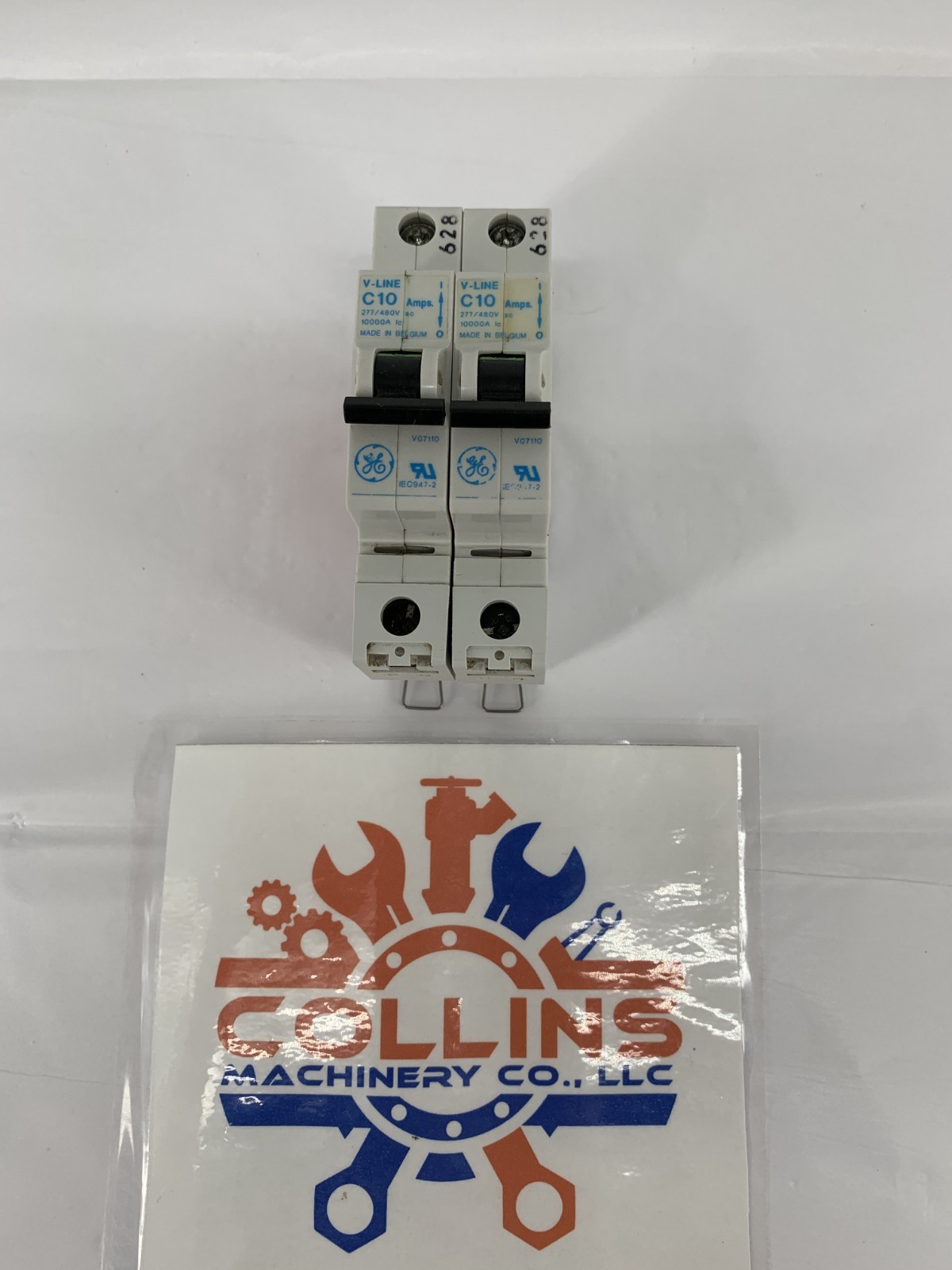 2-General Electric V-Line C10 V07110 10A 1P 277/480VAC Mini Circuit Breaker