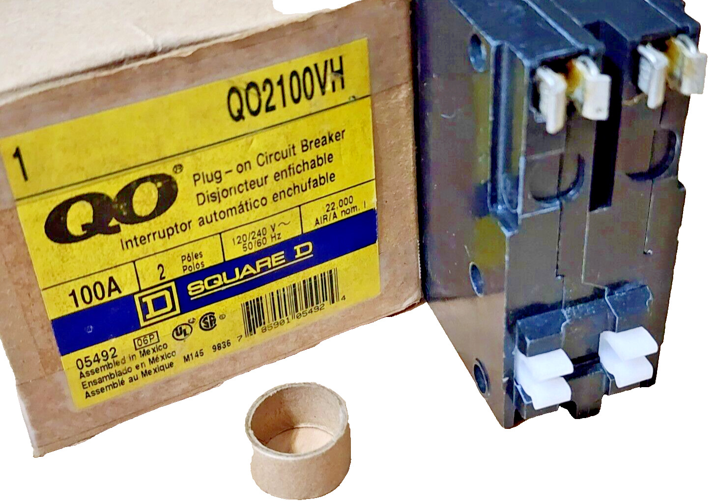 SQUARE D QO2100VH, 2 Pole 100 Amp CIRCUIT BREAKER 120/240VAC