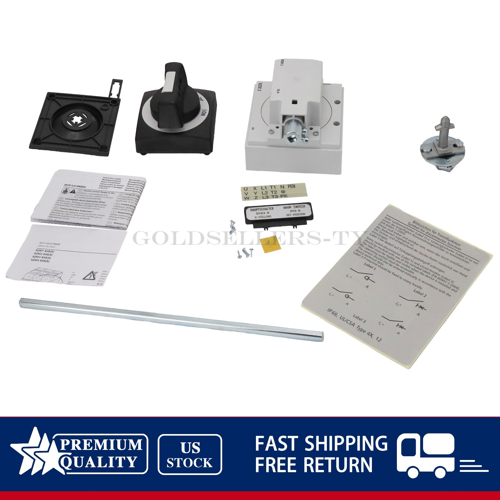 Fits ELECTRIC NZM2-XS-R 266645 Main Switch Assembly Kit-Right Hand