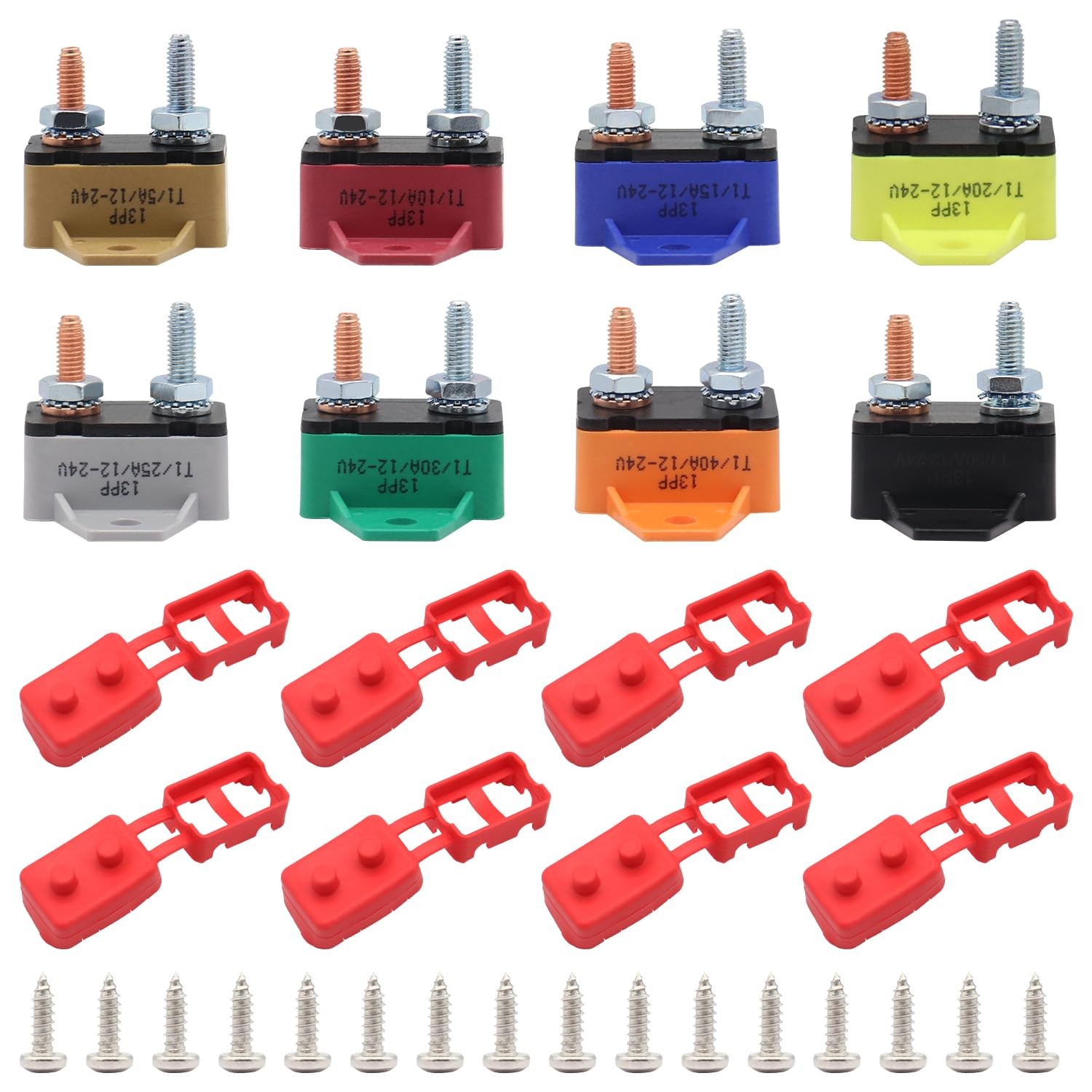12V 24V Auto Reset Circuit Breaker with Stud Bolt and Cover 5A 10A 15A 20A 25…