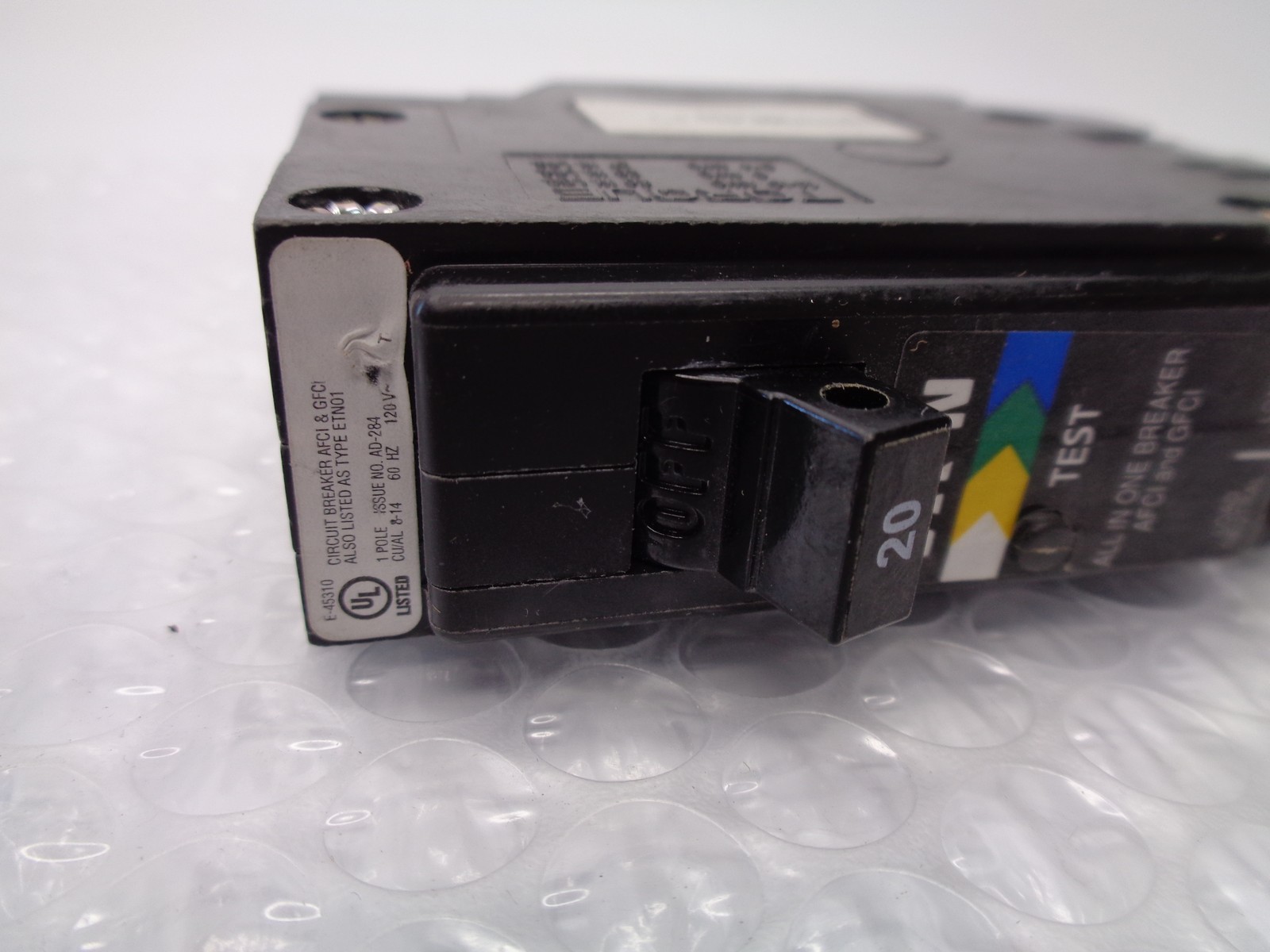 EATON BRPAFGF120 BREAKER 1POLE 20AMPS LOT OF 5 NSNP