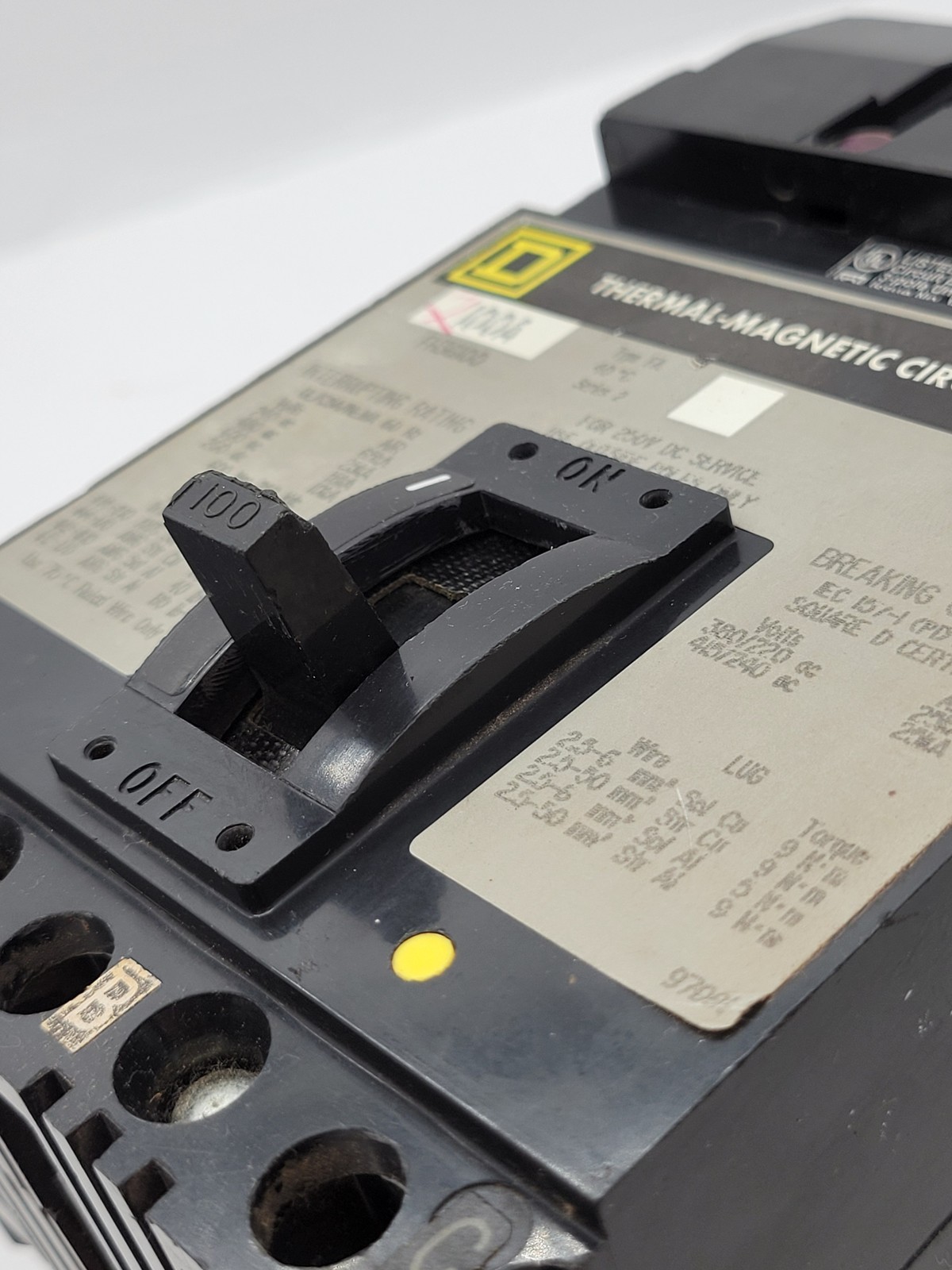 Square D FH36100 I-Line Circuit Breaker 100A 3P 600V 18KA FA Gray