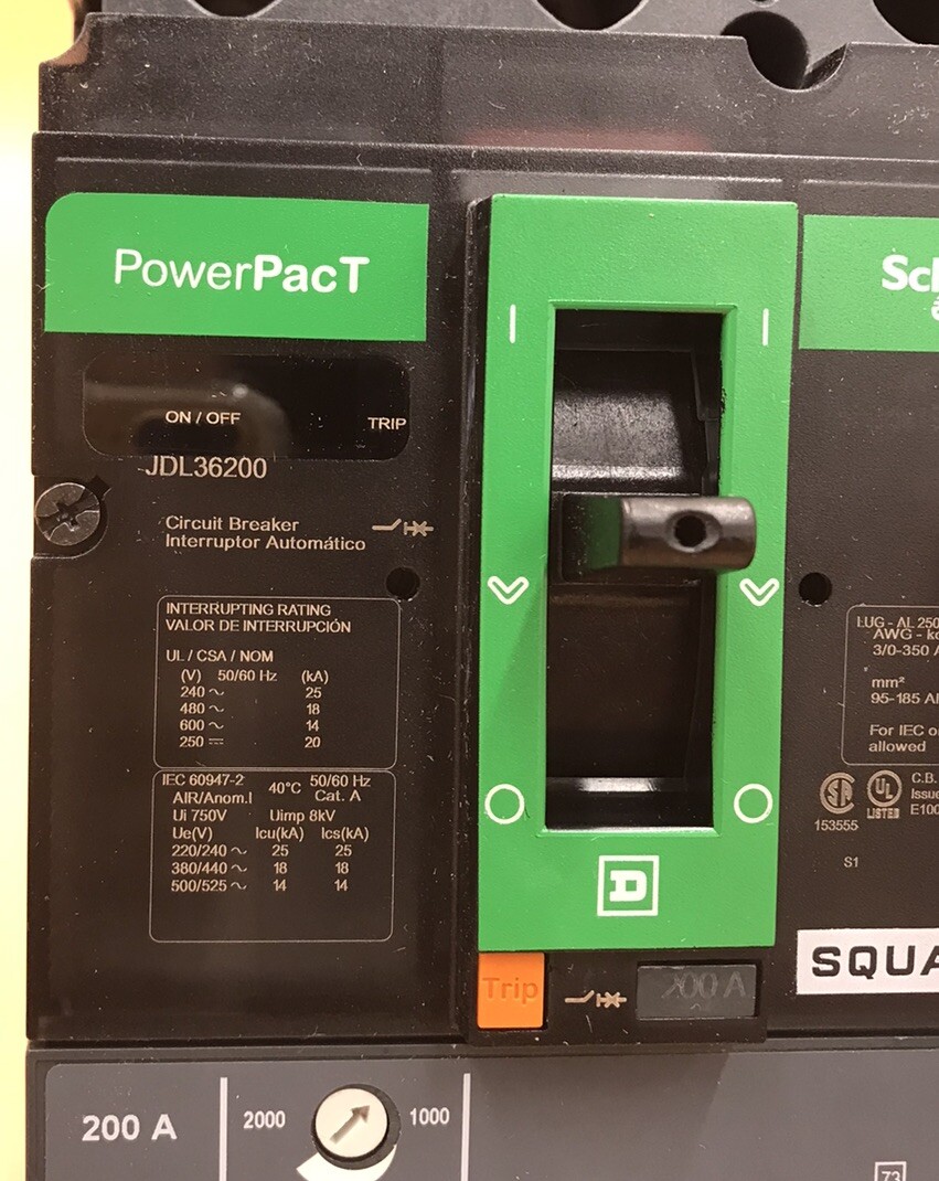 HOUSTON STOCK NEW SQUARE D JDL36200 TYPE JDL 200 AMP 600V FREE 2 DAY AIR BUY NOW