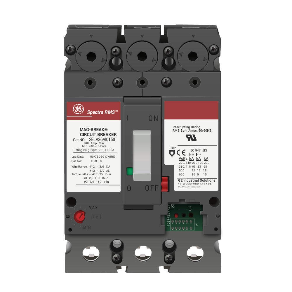 SELA36AI0150 – General Electric 150A 600V 3-Pole SELA Molded Case Circuit Breake