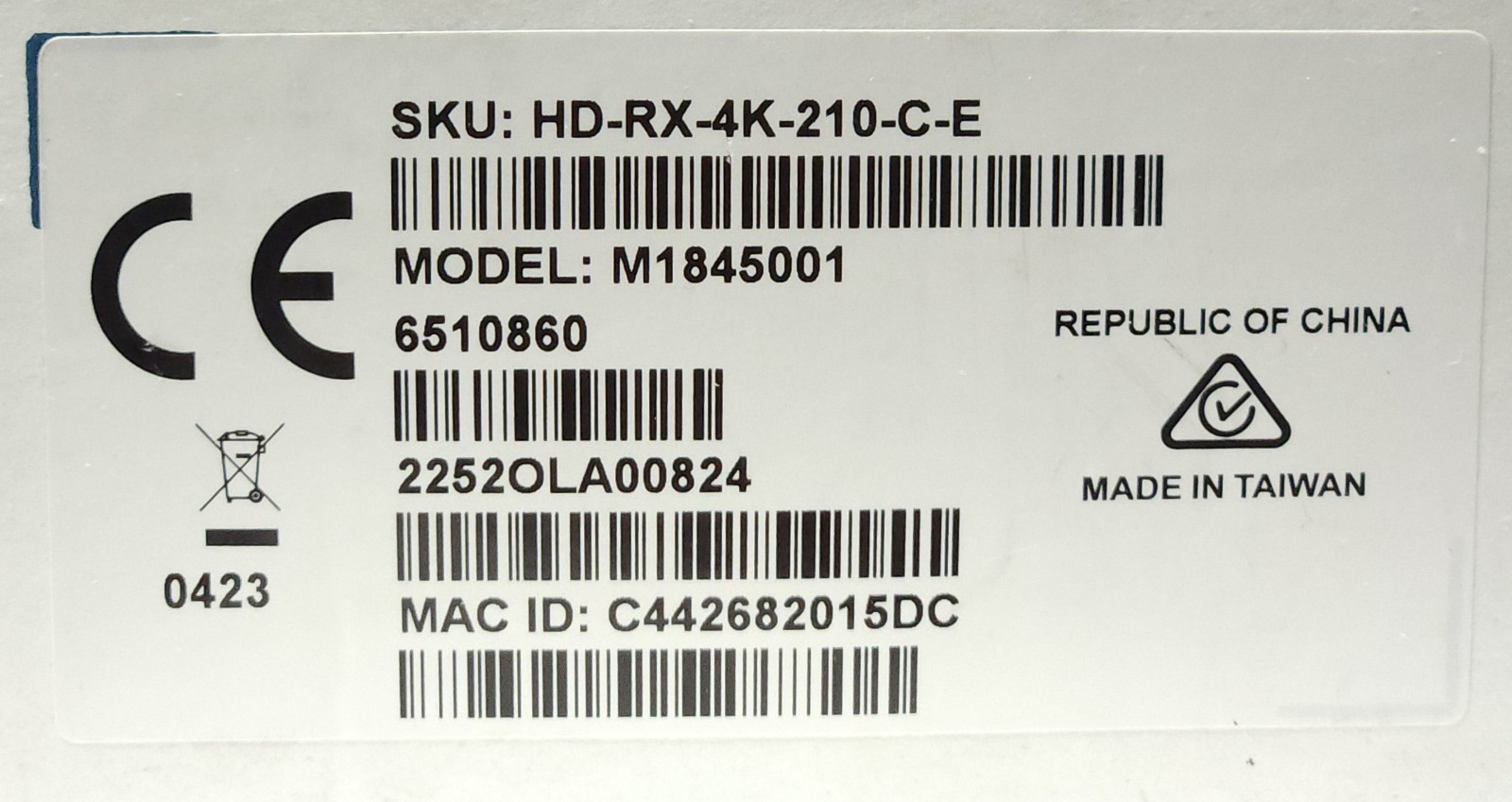CRESTRON HD RX 4K 210 C E 4K Multiformat 2X1 AV Switch and Receiver Model M18450