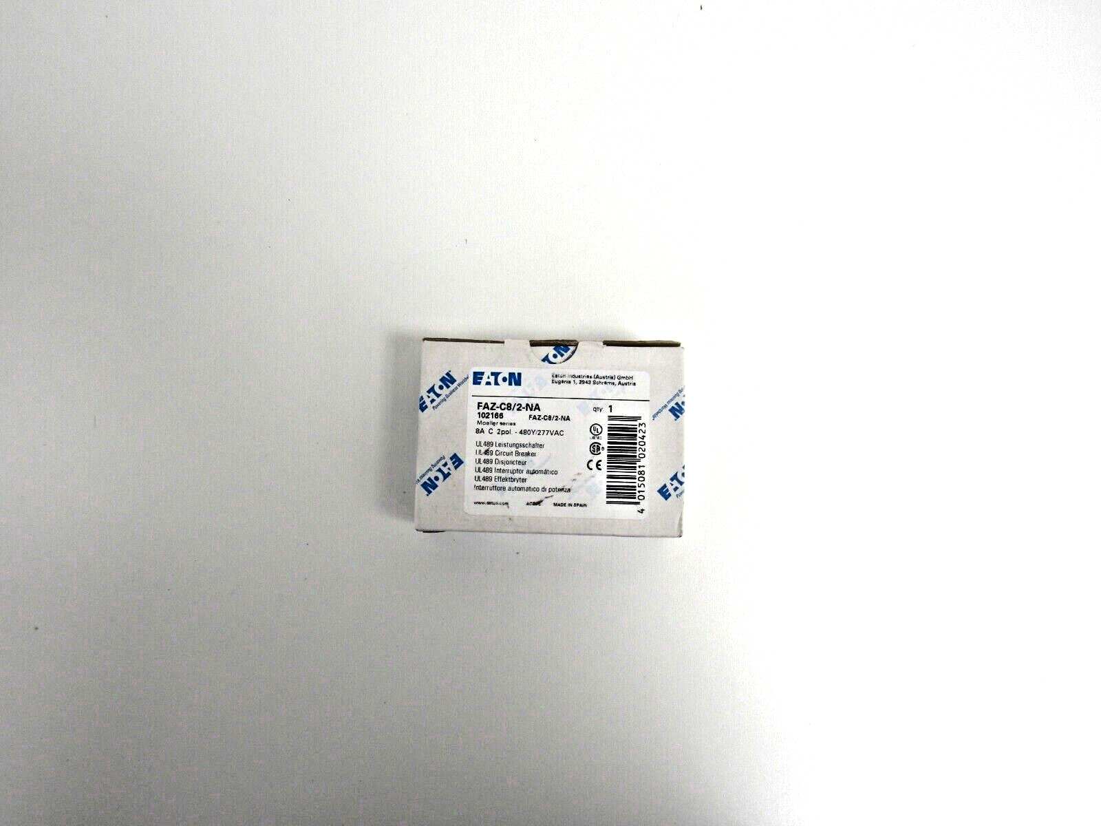 Eaton FAZ-C8/2-NA 2 Pole 8A Trip C Miniature Circuit Breaker 102166 D-18
