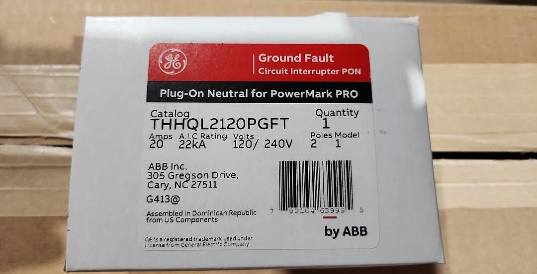 NEW GE THHQL2120PGFT 2 Pole GFCI 20AMP 22kA 120/240 VOLTS CIRCUIT BREAKER