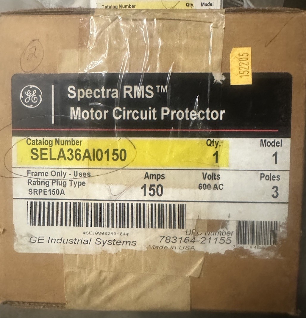 GE SPECTRA RMS MAG-BREAK LIMIT 150 AMP BREAKER SELA36AI0150 3 POLES WITH PLUGS